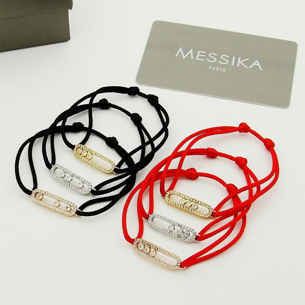[Loco ]Messika Care(s) pink cord pavé bracelet