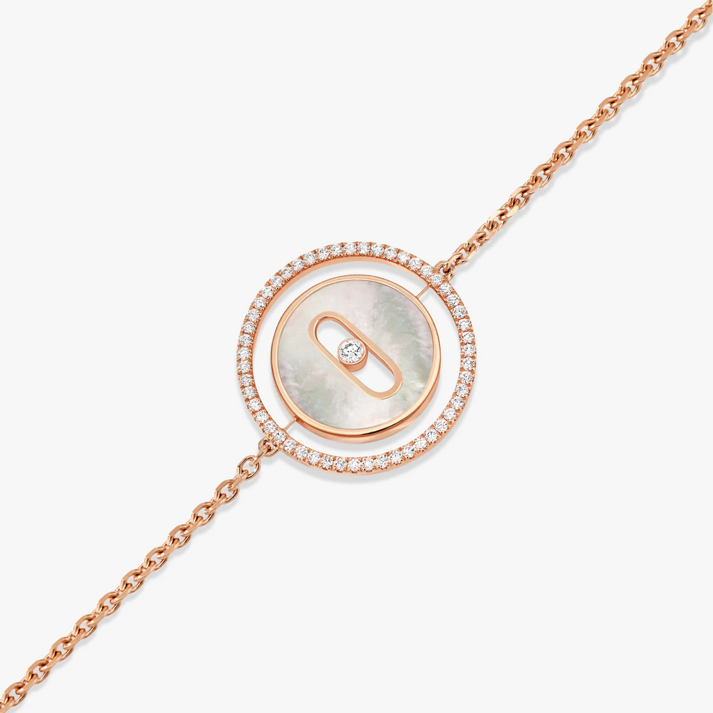 [Loco ]Loco MOVE WHITE MOTHER OF PEARL PINK GOLD DIAMOND BRACELET