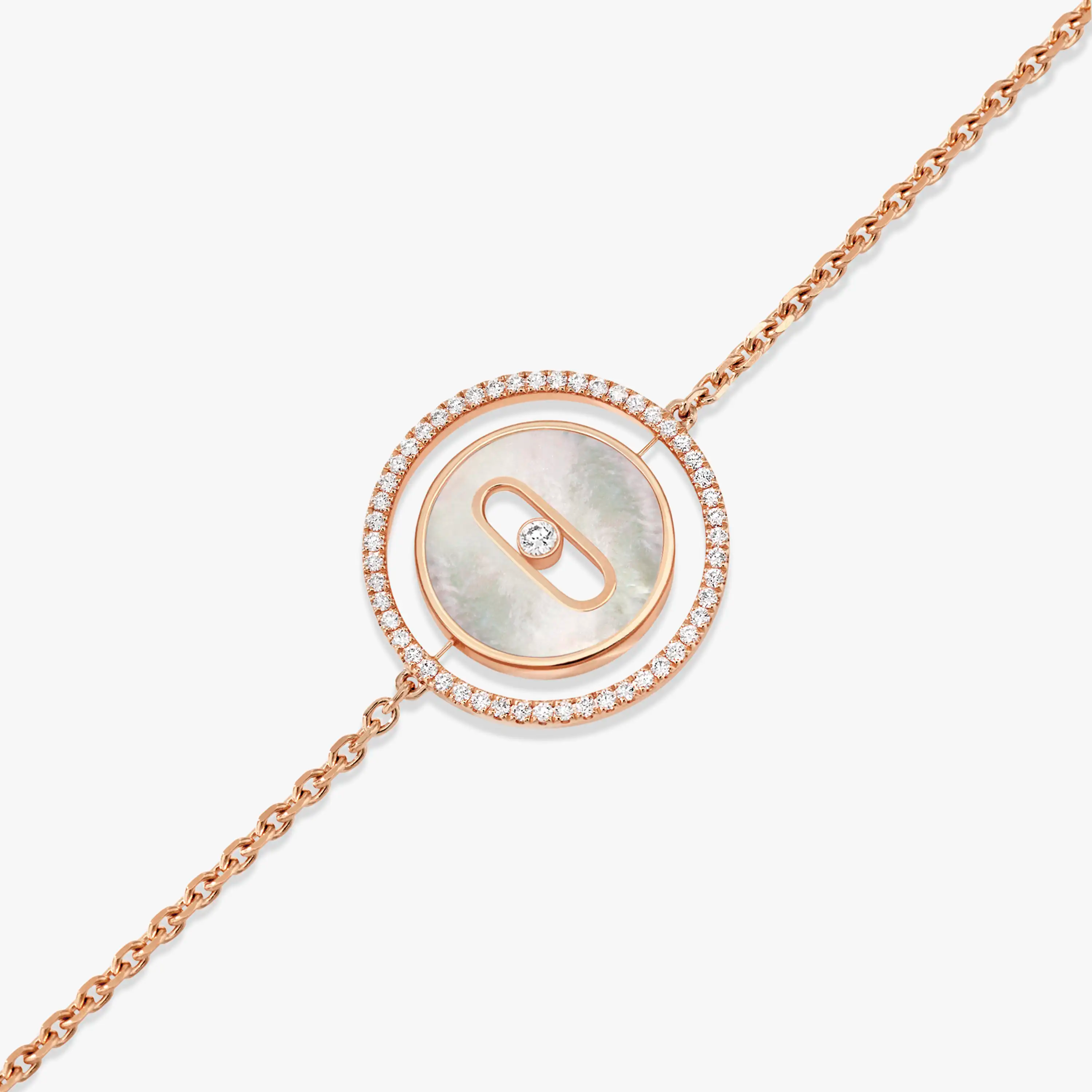 [Loco ]Loco MOVE WHITE MOTHER OF PEARL PINK GOLD DIAMOND BRACELET
