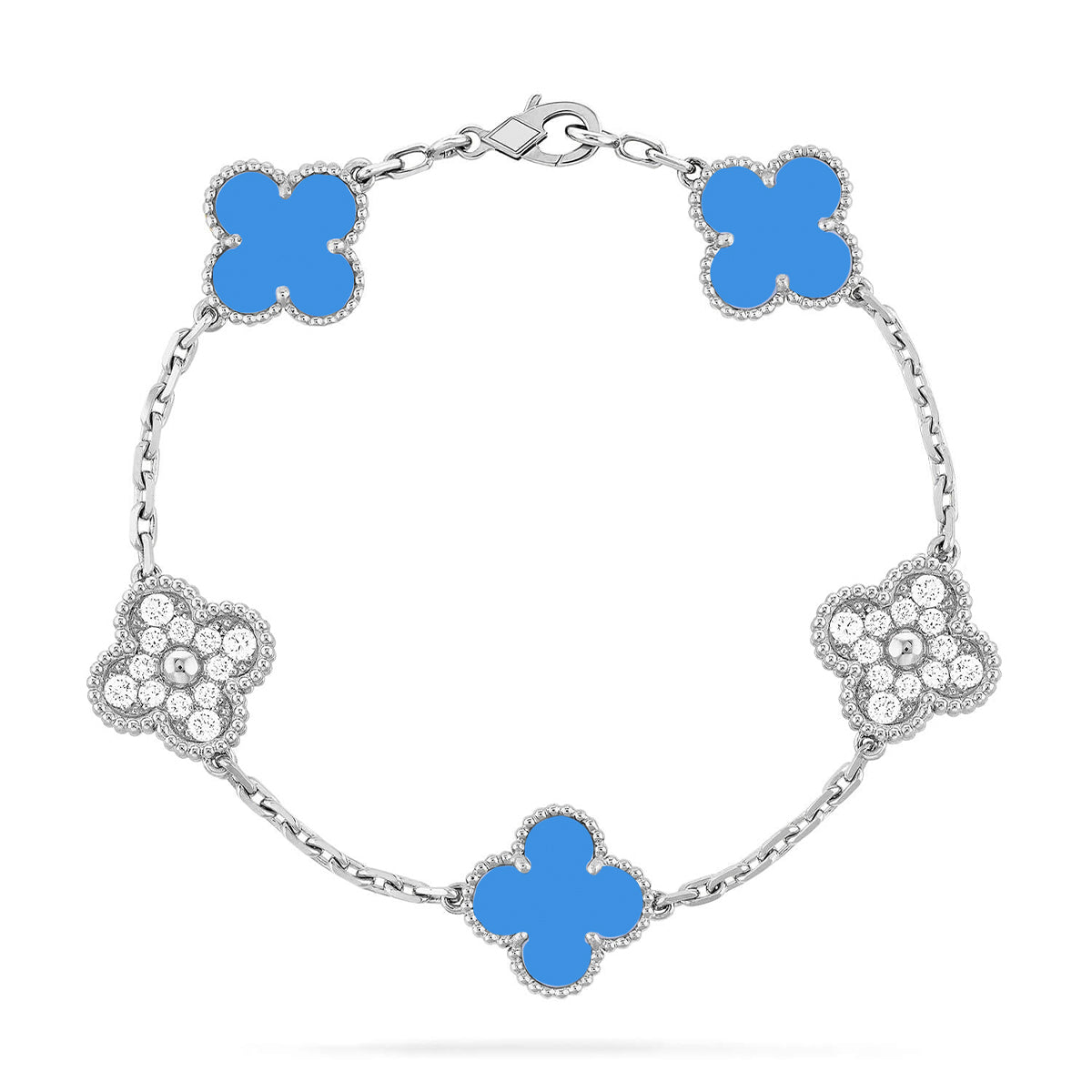 [Loco]New CLOVER 5 MOTIF BLUE AGATE BRACELET COLLECTION