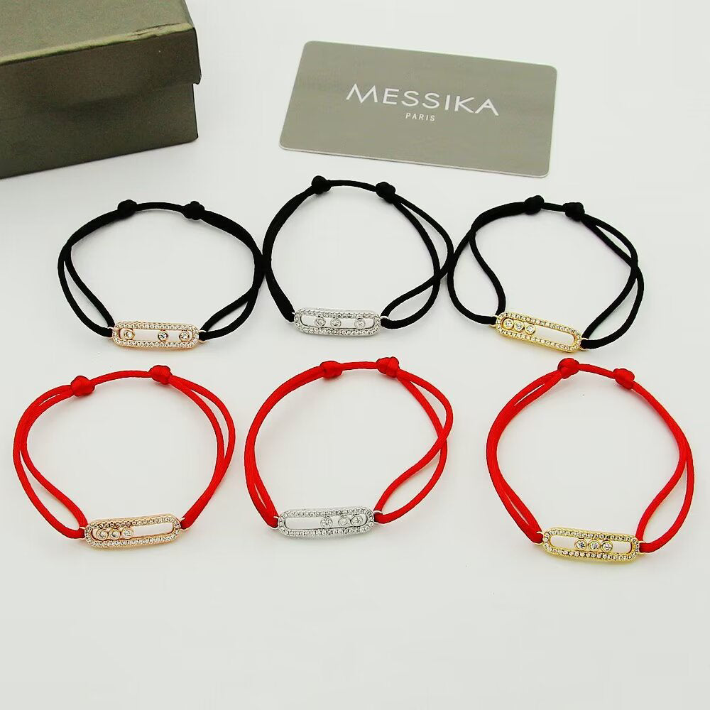 [Loco ]Messika Care(s) pink cord pavé bracelet