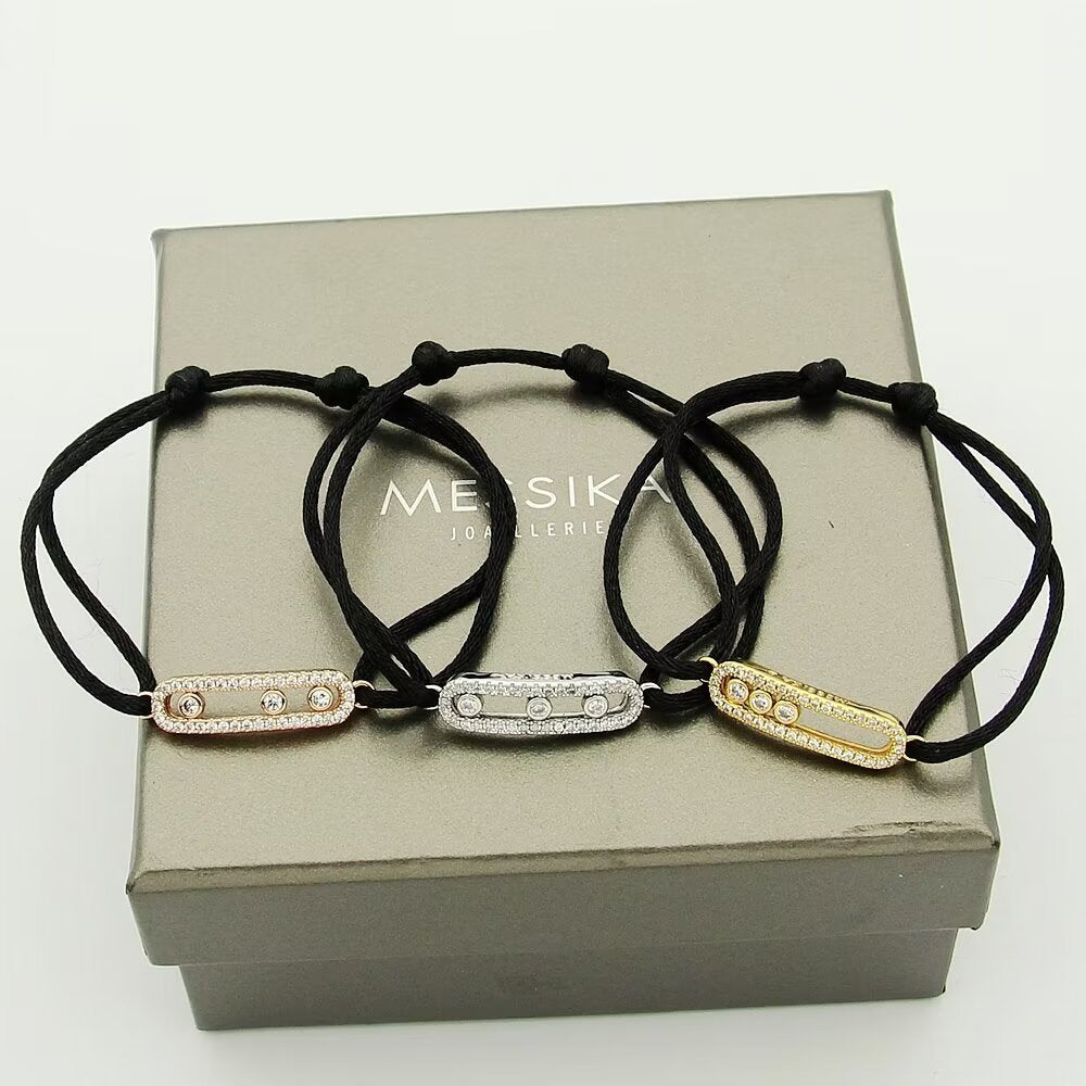 [Loco ]Messika Care(s) pink cord pavé bracelet