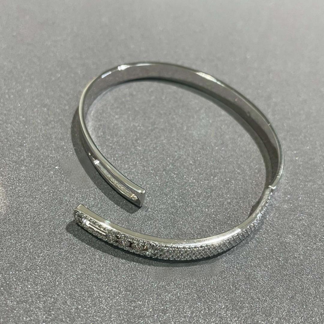 [Loco ]Move Noa Rose Gold Pavé Diamond Bangle Bracelet