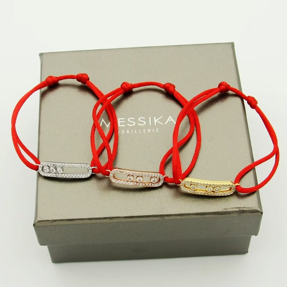 [Loco ]Messika Care(s) pink cord pavé bracelet