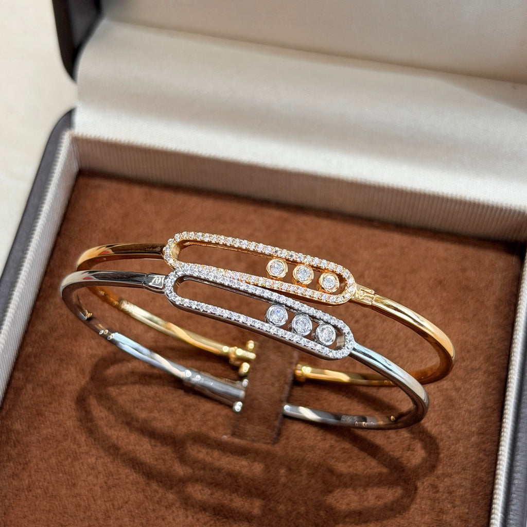 [Loco ]Move Pavé Diamond Bangle Bracelet M