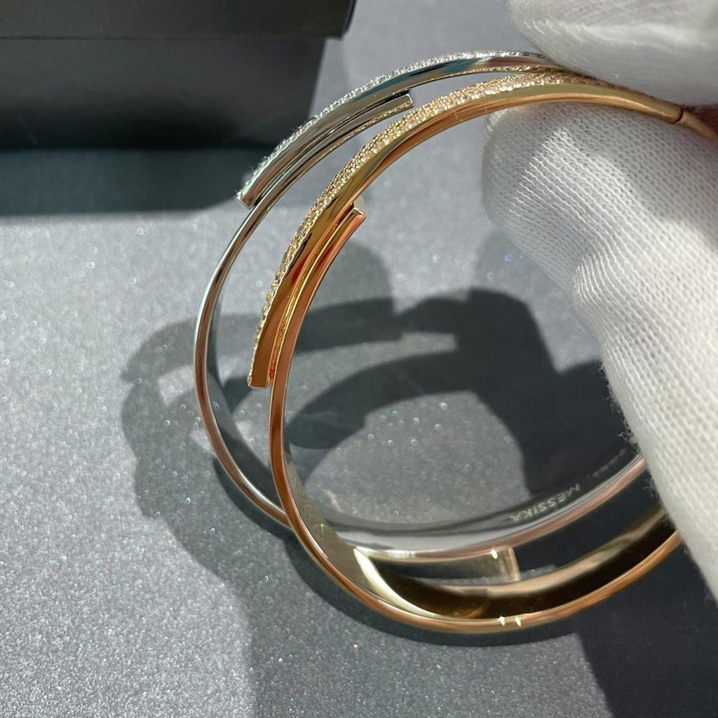 [Loco ]Move Noa Rose Gold Pavé Diamond Bangle Bracelet