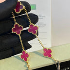 [Loco]NEW CLOVER 5 MOTIFS PINK ENAMEL BRACELET