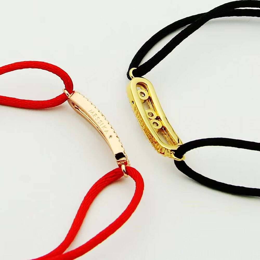 [Loco ]Messika Care(s) pink cord pavé bracelet