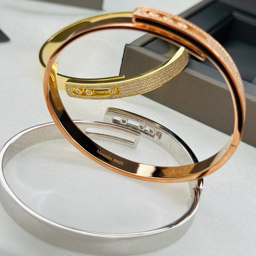 [Loco ]Move Noa Rose Gold Pavé Diamond Bangle Bracelet