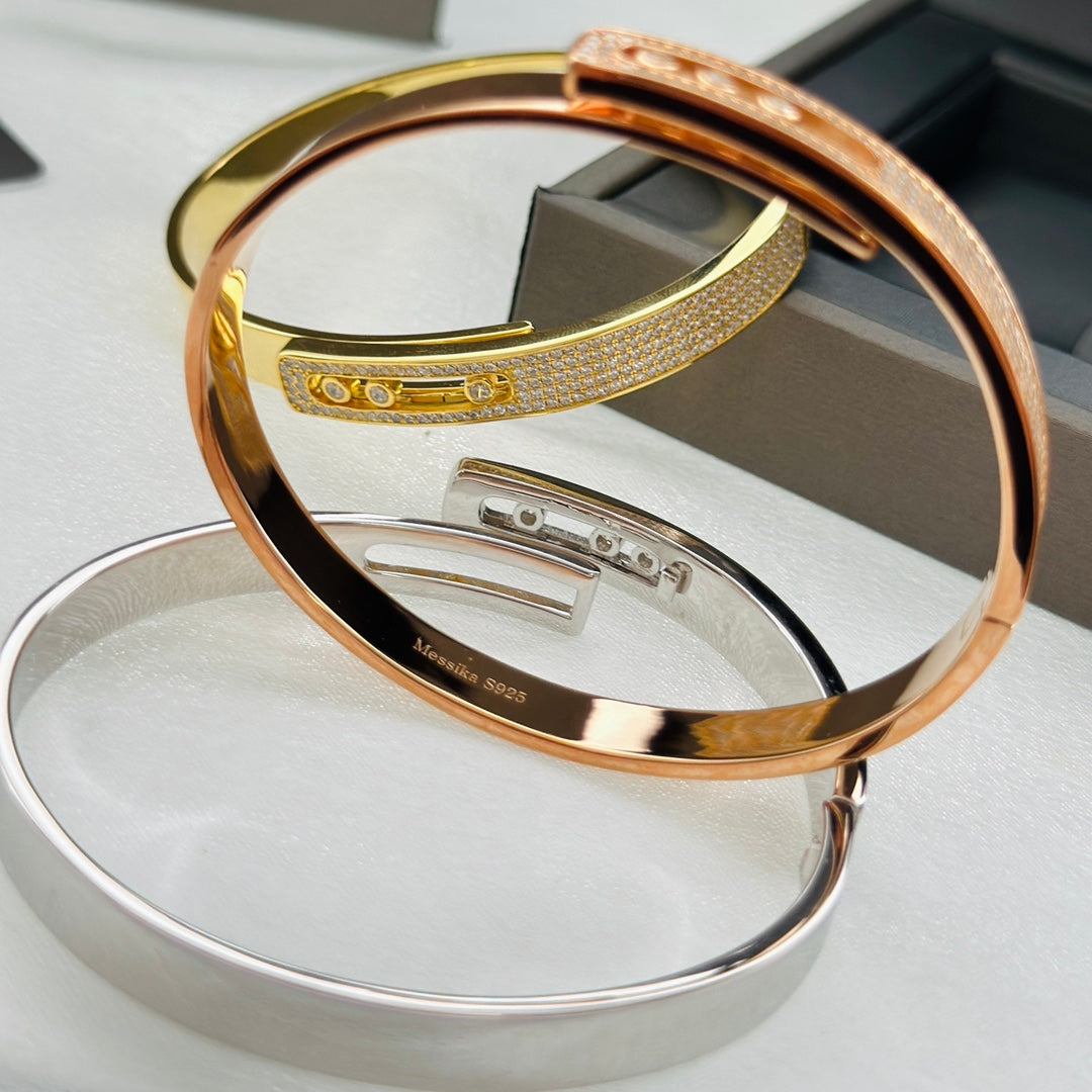 [Loco ]Move Noa Rose Gold Pavé Diamond Bangle Bracelet