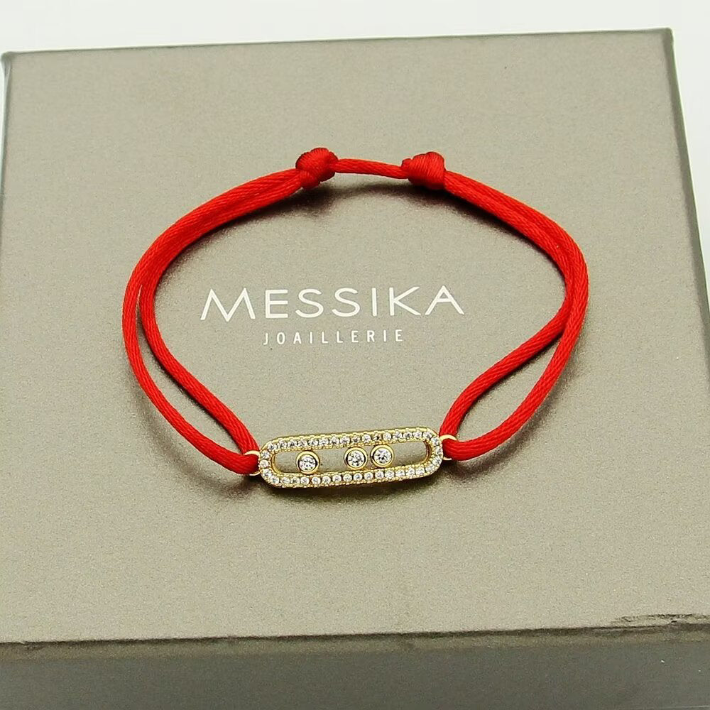 [Loco ]Messika Care(s) pink cord pavé bracelet