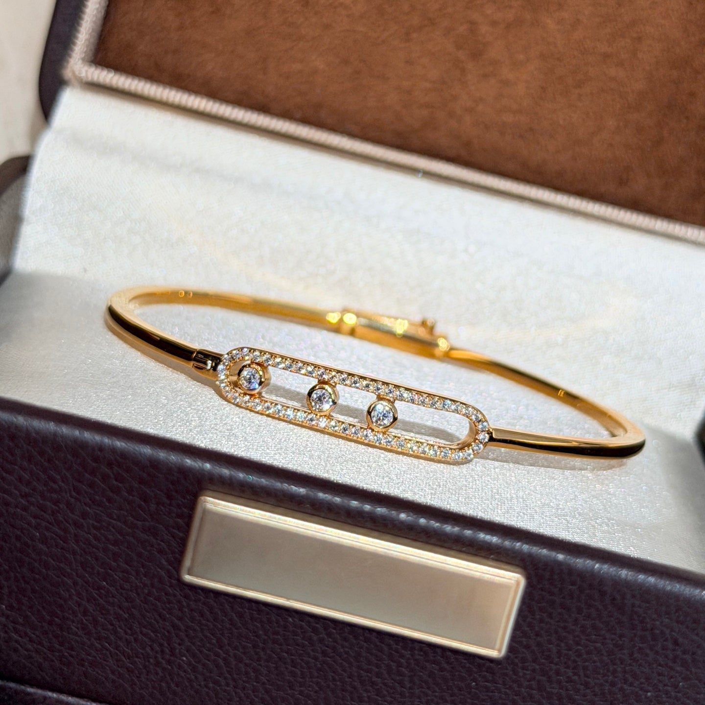 [Loco ]Move Pavé Diamond Bangle Bracelet M