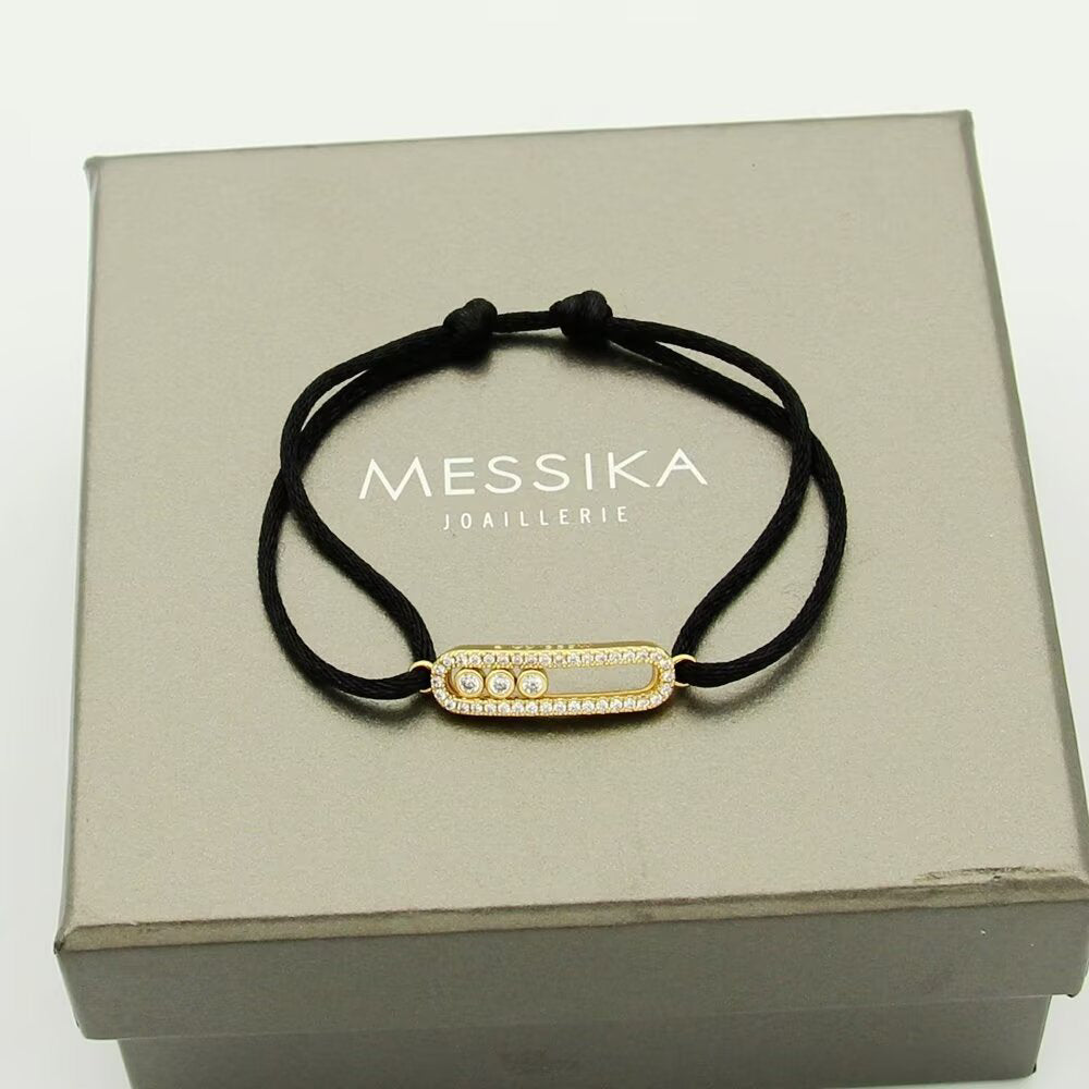 [Loco ]Messika Care(s) pink cord pavé bracelet