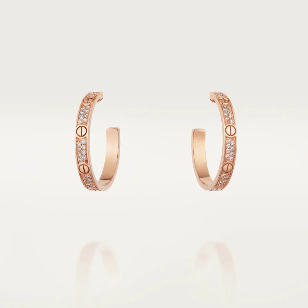 ¡®Loco¡¯LOVE DIAMOND PINK GOLD HOOP EARRINGS