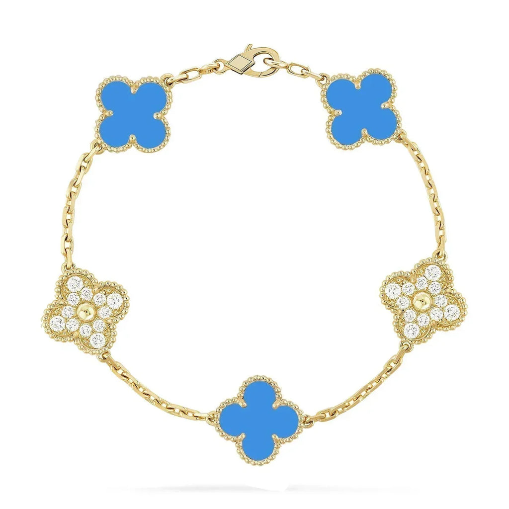 [Loco]New CLOVER 5 MOTIF BLUE AGATE BRACELET COLLECTION