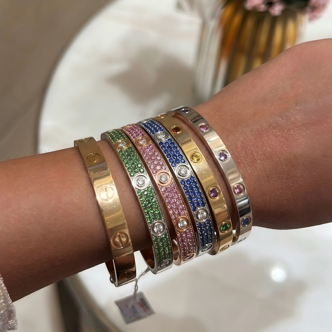 [Loco JURI]2026 PAVE GEMSTONE LOVE BRACELET 6.1MM 10 DIAMONDS