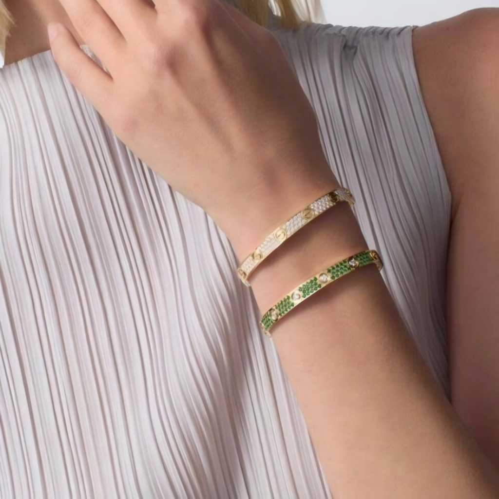 [Loco JURI]2026 PAVE GEMSTONE LOVE BRACELET 6.1MM 10 DIAMONDS