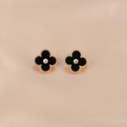 ¡®Loco¡¯CLOVER MEDIUM 1 MOTIFS ONYX DIAMOND EARRINGS