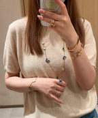 [Loco JURI]LUCKY SPRING BUTTERFLY 15 FLOWER NECKLACE