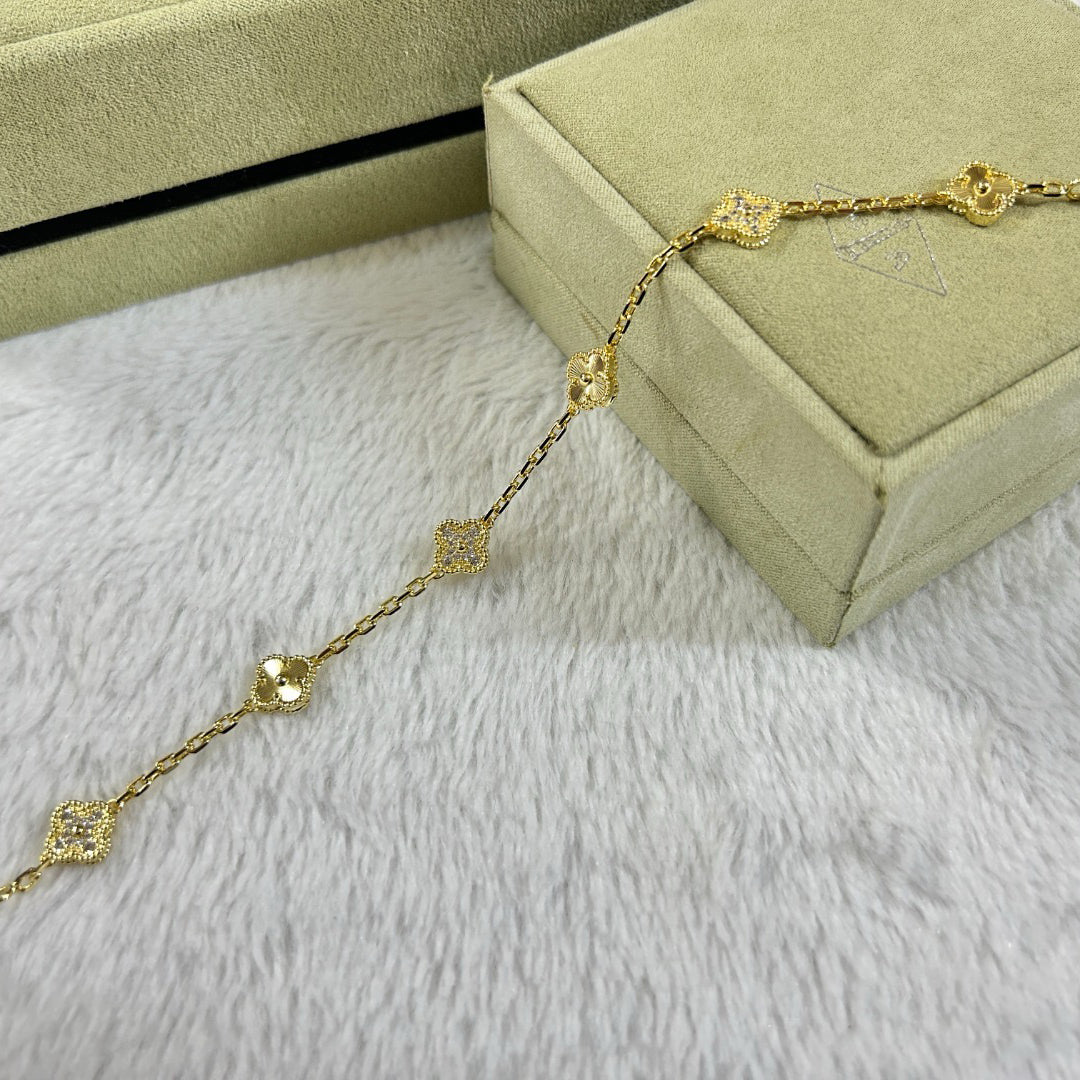 [¡®Loco¡¯]CLOVER 6 MOTIF DIAMOND LASER BRACELET
