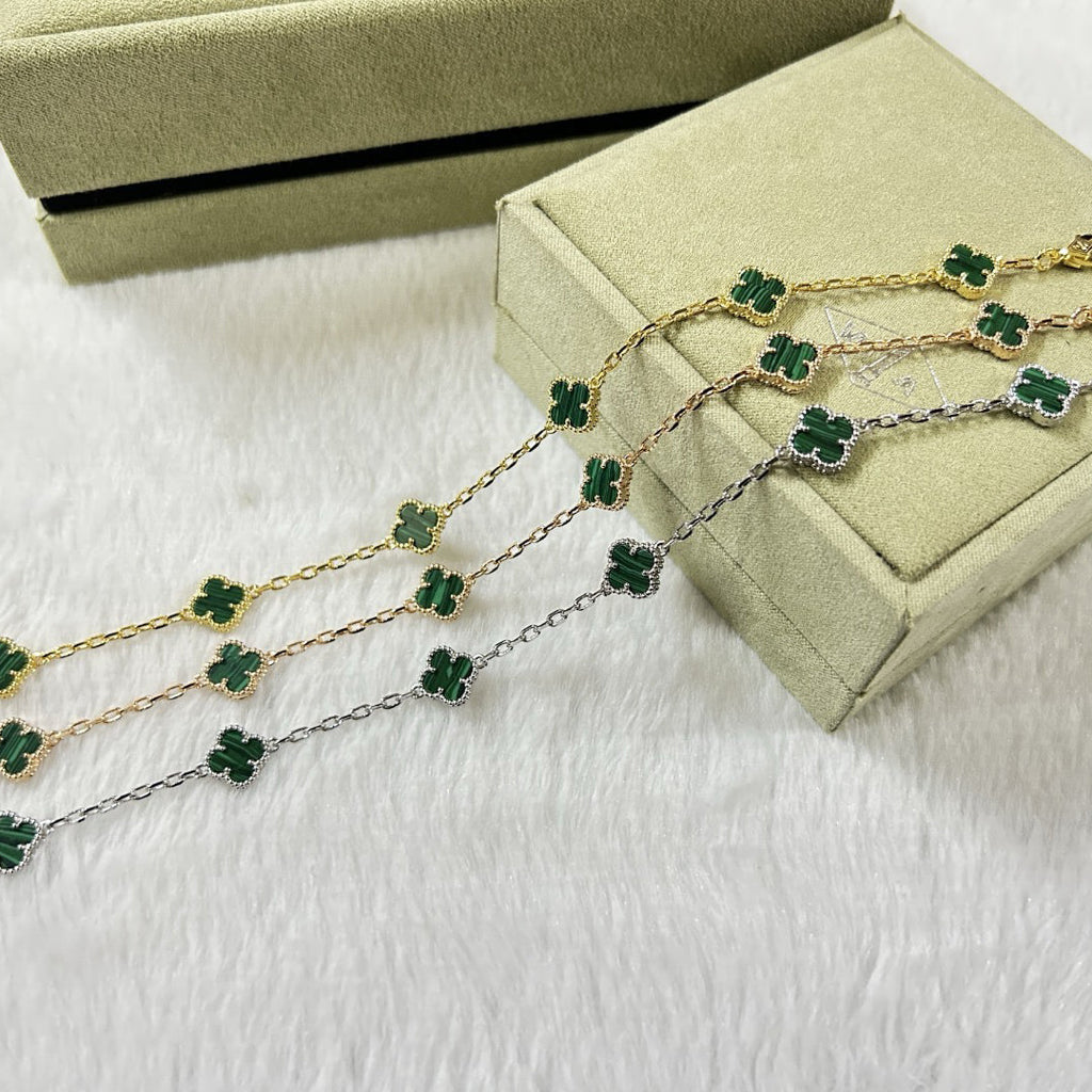 [¡®Loco¡¯]CLOVER 6 MOTIF MALACHITE BRACELET