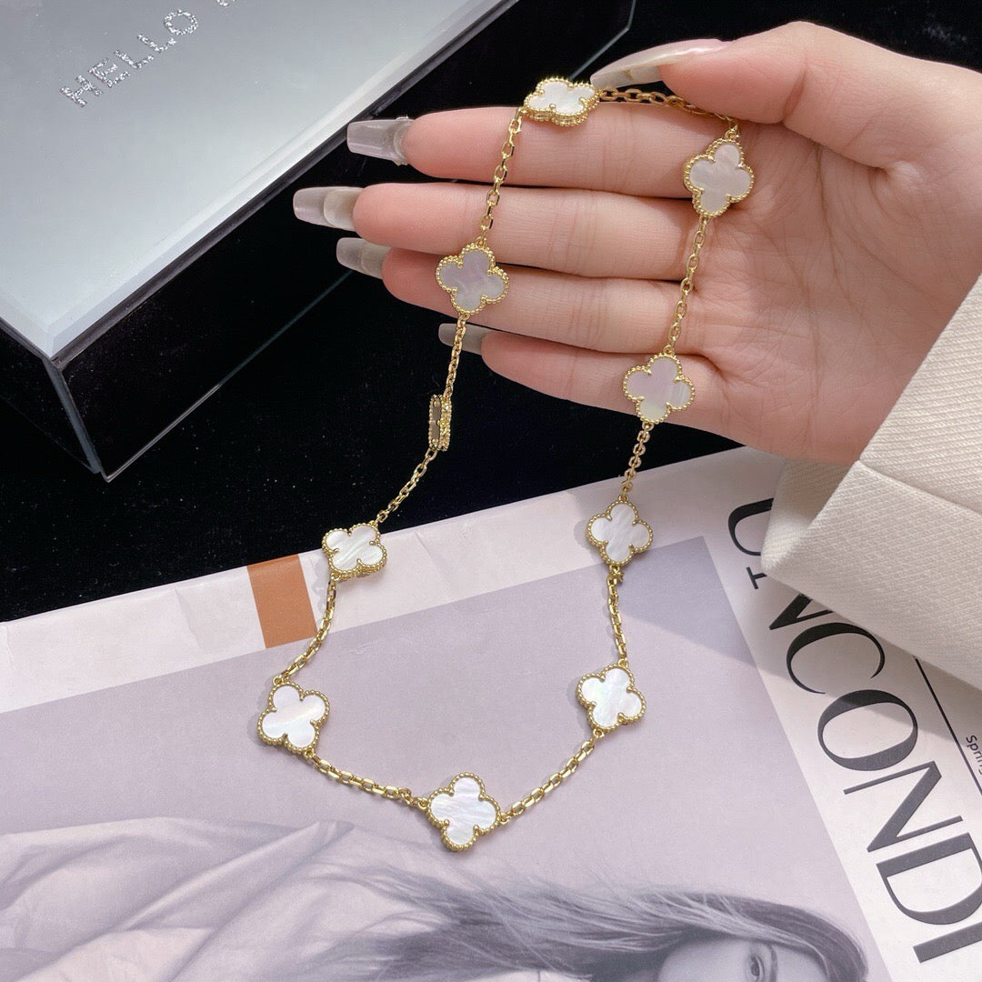 ¡®Loco¡¯CLOVER 10 MOTIFS WHITE MOTHER OF PEARL NECKLACE