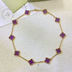 ¡®Loco¡¯CLOVER 10 MOTIFS  PURPLE VIOLET  NECKLACE