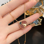 ¡®Loco¡¯LUCKY  CARNELIANS LADYBUG NECKLACE