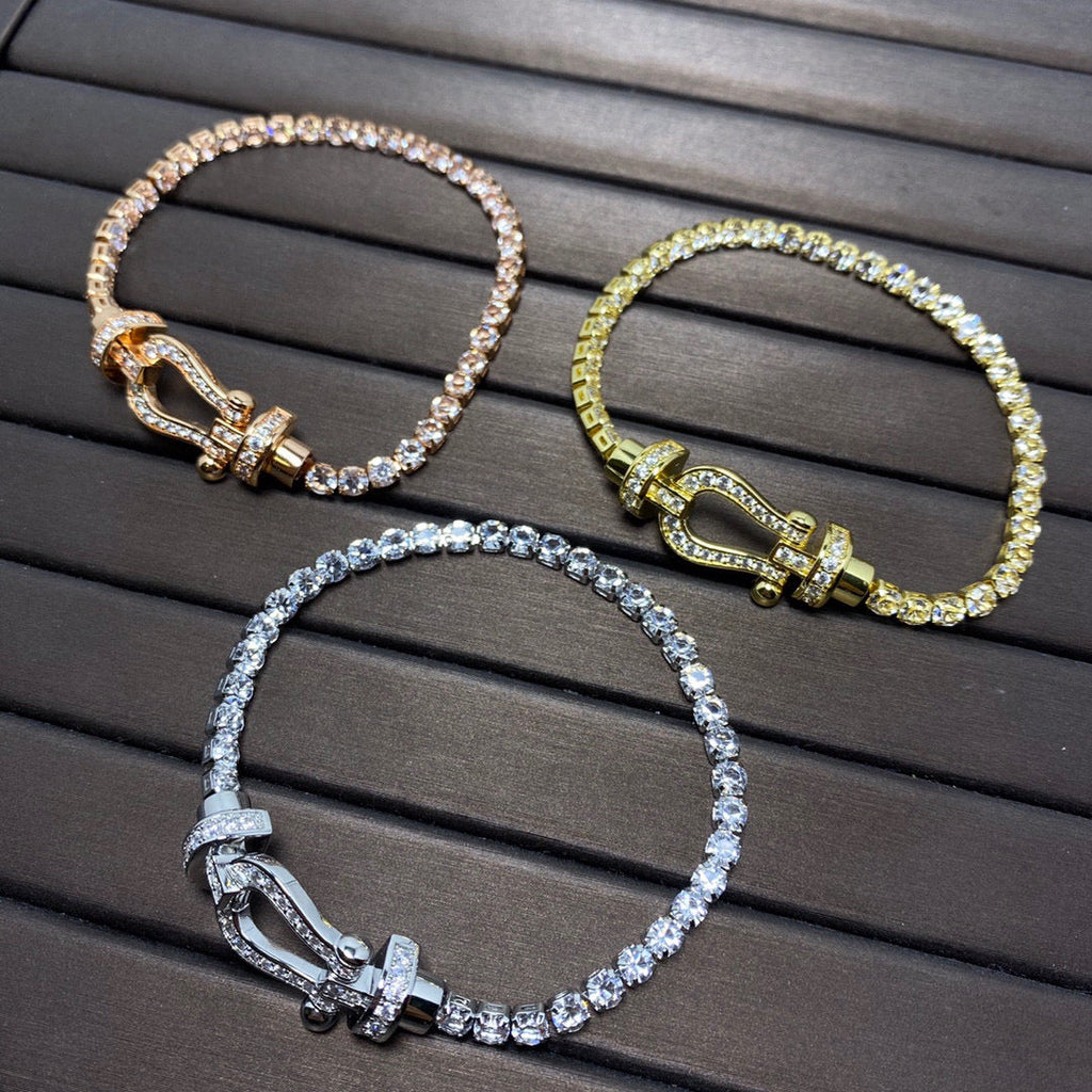 ¡®Loco¡¯FORCE  LARGE HORSESHOE FULL DIAMOND TENNIS BRACELET