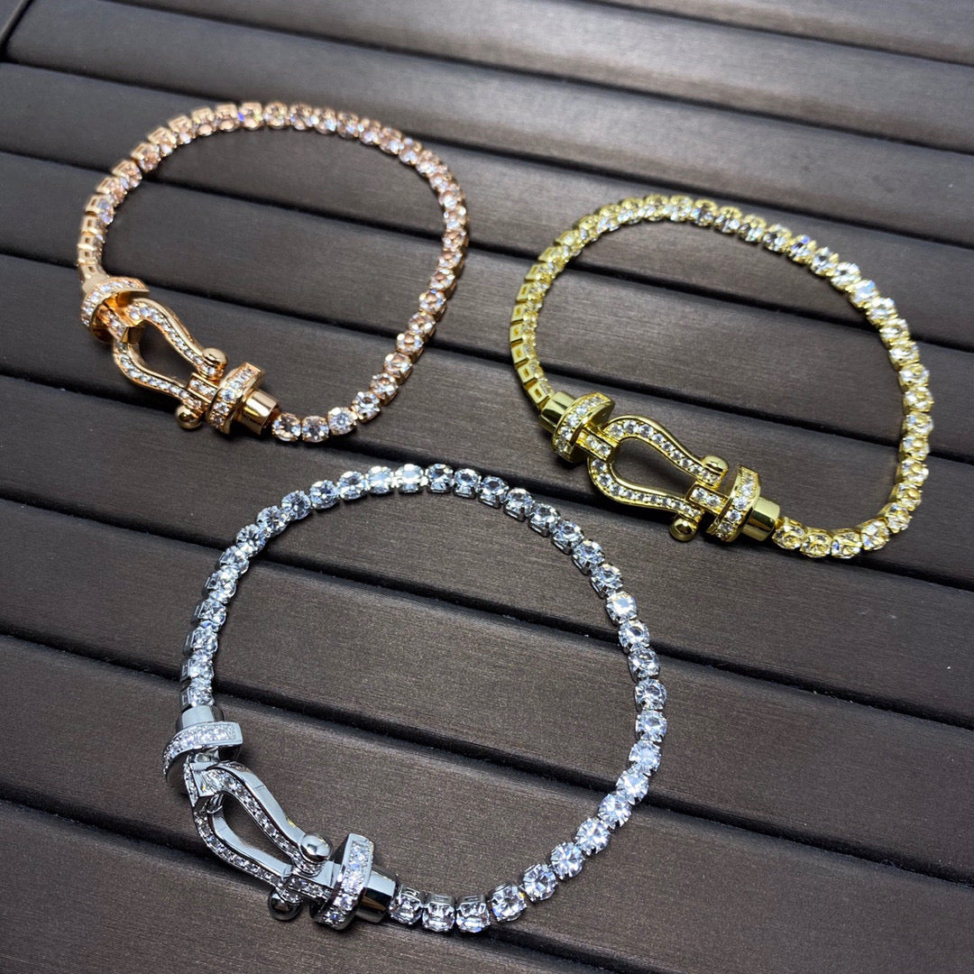 ¡®Loco¡¯FORCE  LARGE HORSESHOE FULL DIAMOND TENNIS BRACELET
