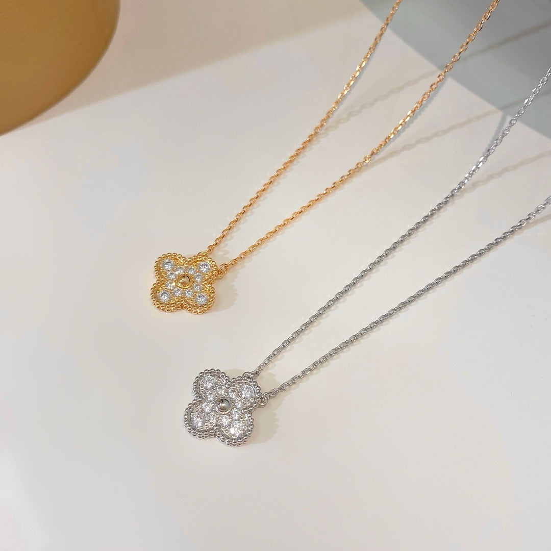 ¡®Loco¡¯CLOVER 15MM DIAMOND SINGLE FLOWER NECKLACE