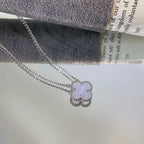 ¡®Loco¡¯CLOVER 15MM BLUE CHALCEDONY NECKLACE SILVER