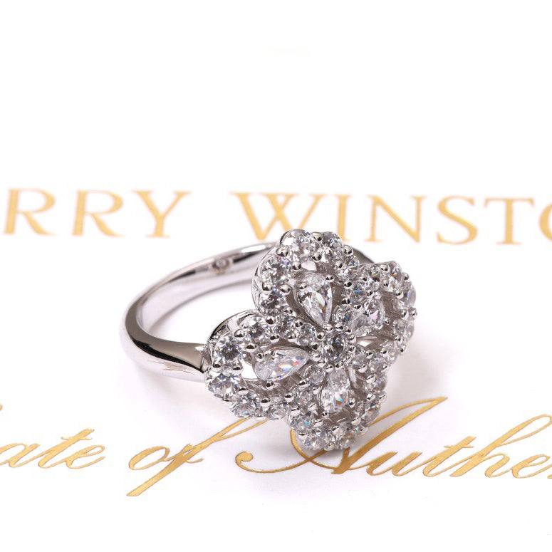 ¡®Loco¡¯LOOP RING FULL MOTIF DIAMOND 16MM SILVE