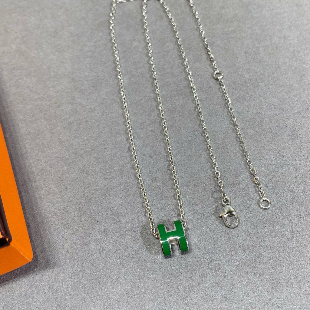 ¡®Loco¡¯POP H GREEN NECKLACE SILVER AND GOLD