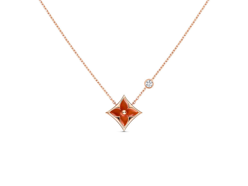 ¡®Loco¡¯STAR NECKLACE PINK GOLD 1 DIAMOND