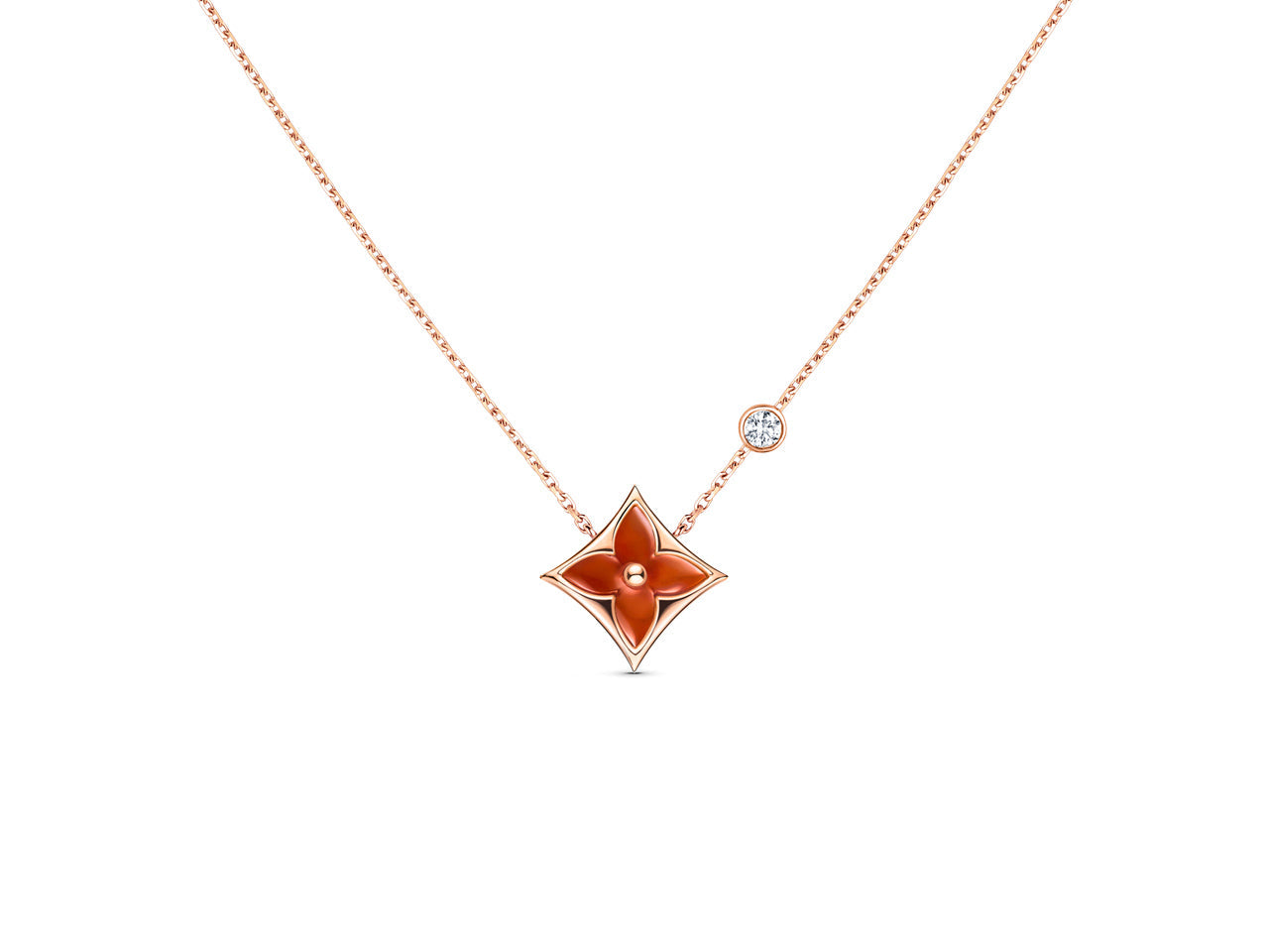 ¡®Loco¡¯STAR NECKLACE PINK GOLD 1 DIAMOND