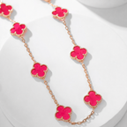 [Loco]NEW CLOVER 10 MOTIFS PINK ENAMEL NECKLACE