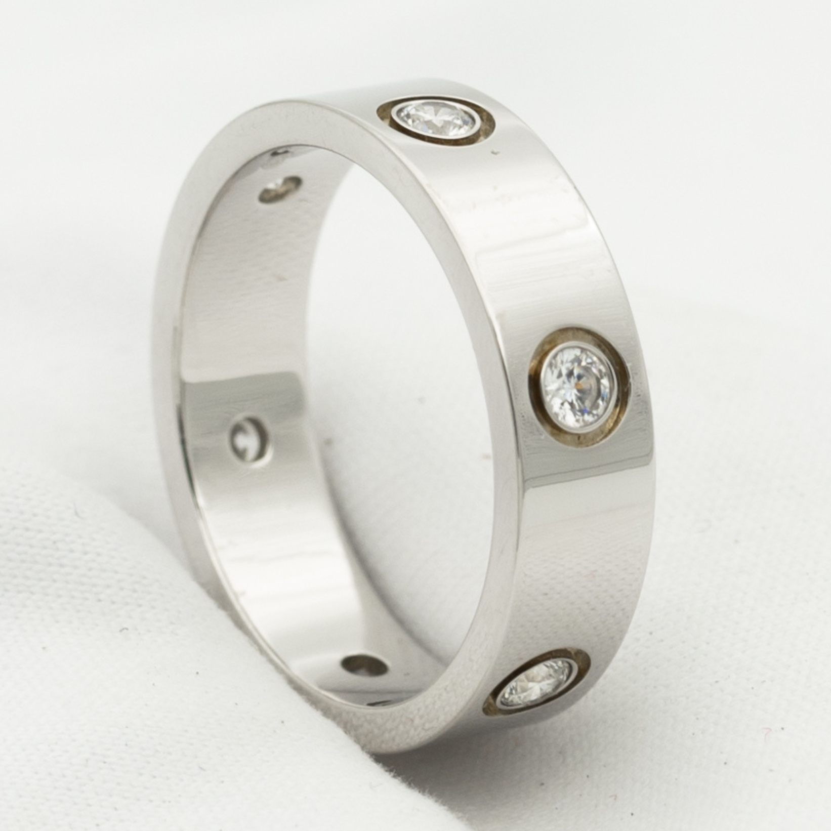 ¡®Loco¡¯LOVE RING 5.5MM 6 DIAMONDS SILVER