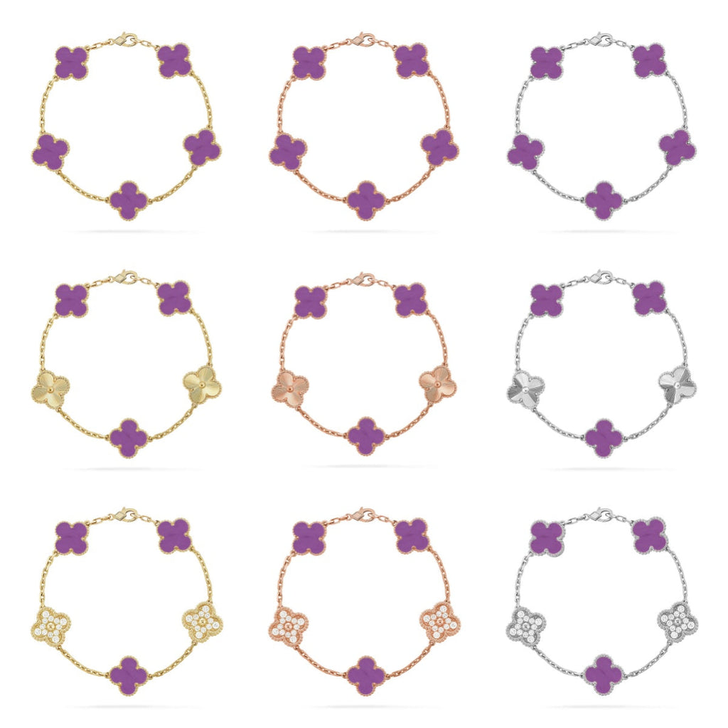 [Loco]New  CLOVER 5 MOTIF VIOLET BRACELET COLLECTION