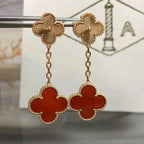 ¡®Loco¡¯CLOVER 2 MOTIF  LASER CARNELIAN EARRINGS