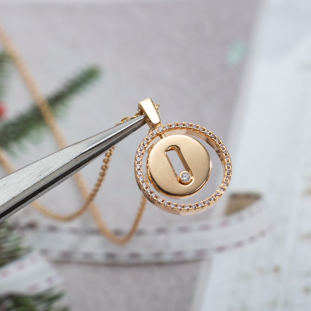 [Loco ]Loco MOVE PM NECKLACE PINK GOLD DIAMOND