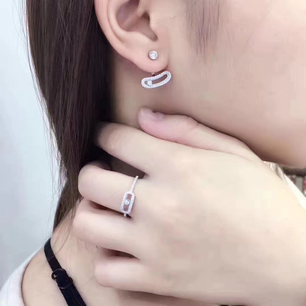 [Loco ]MOVE UNO SILVER DIAMOND EARRINGS