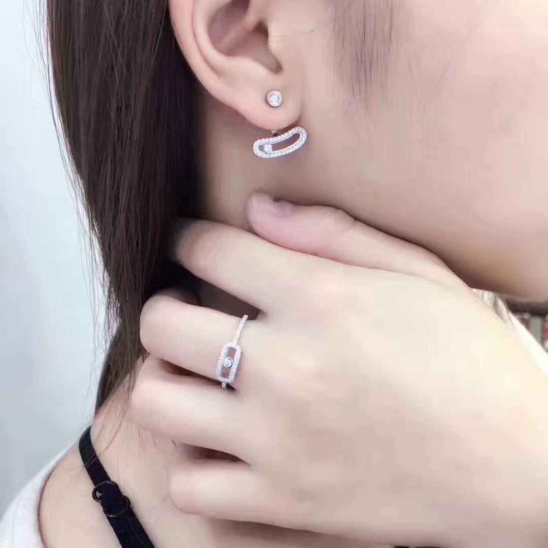 [Loco ]MOVE UNO SILVER DIAMOND EARRINGS