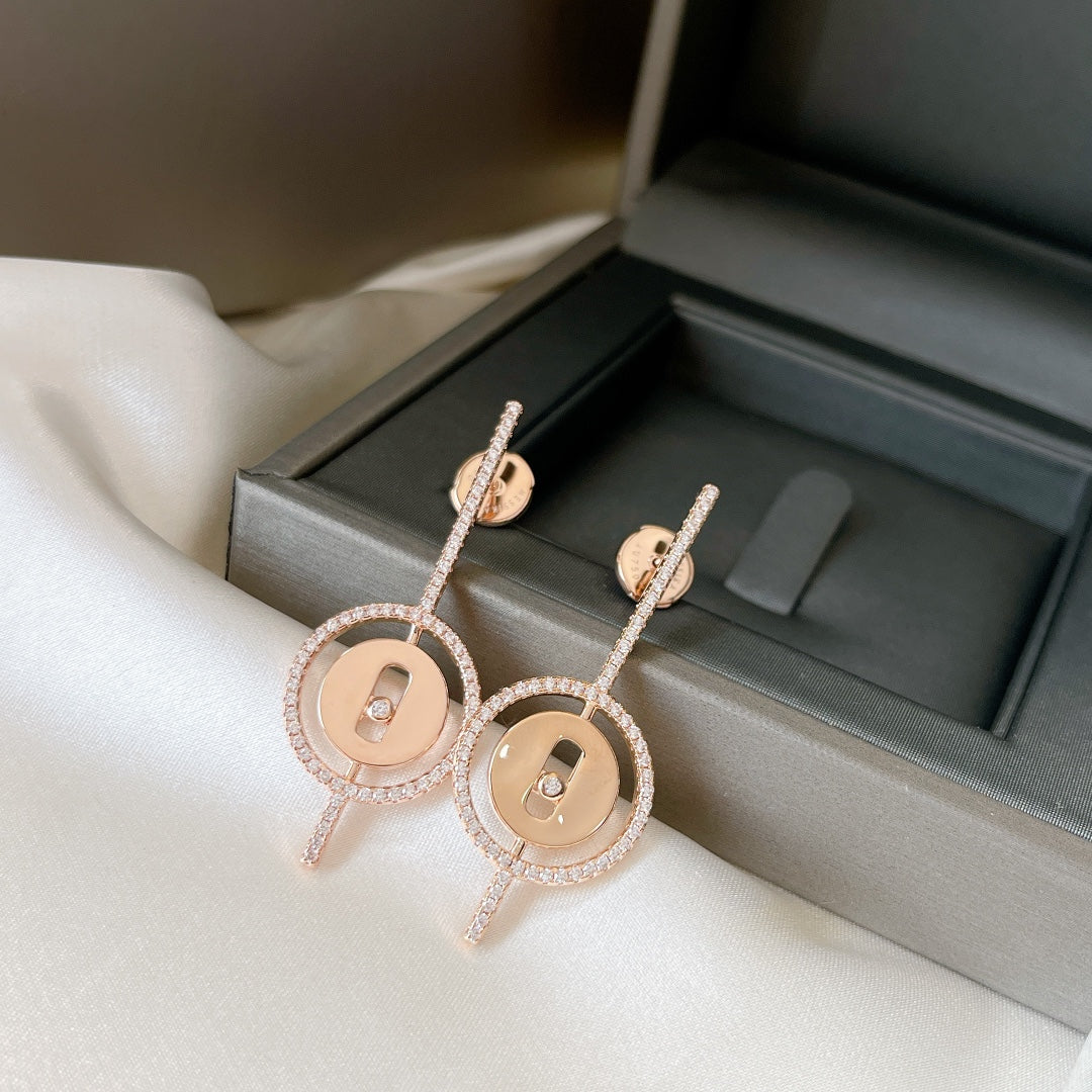 [Loco ]Loco MOVE ARROW PINK GOLD DIAMOND EARRINGS