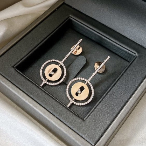 [Loco ]Loco MOVE ARROW PINK GOLD DIAMOND EARRINGS