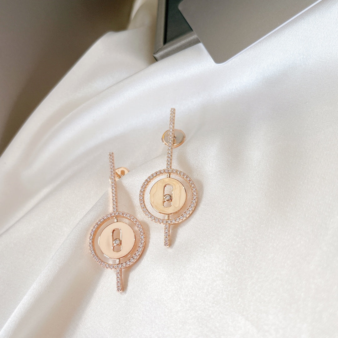 [Loco ]Loco MOVE ARROW PINK GOLD DIAMOND EARRINGS