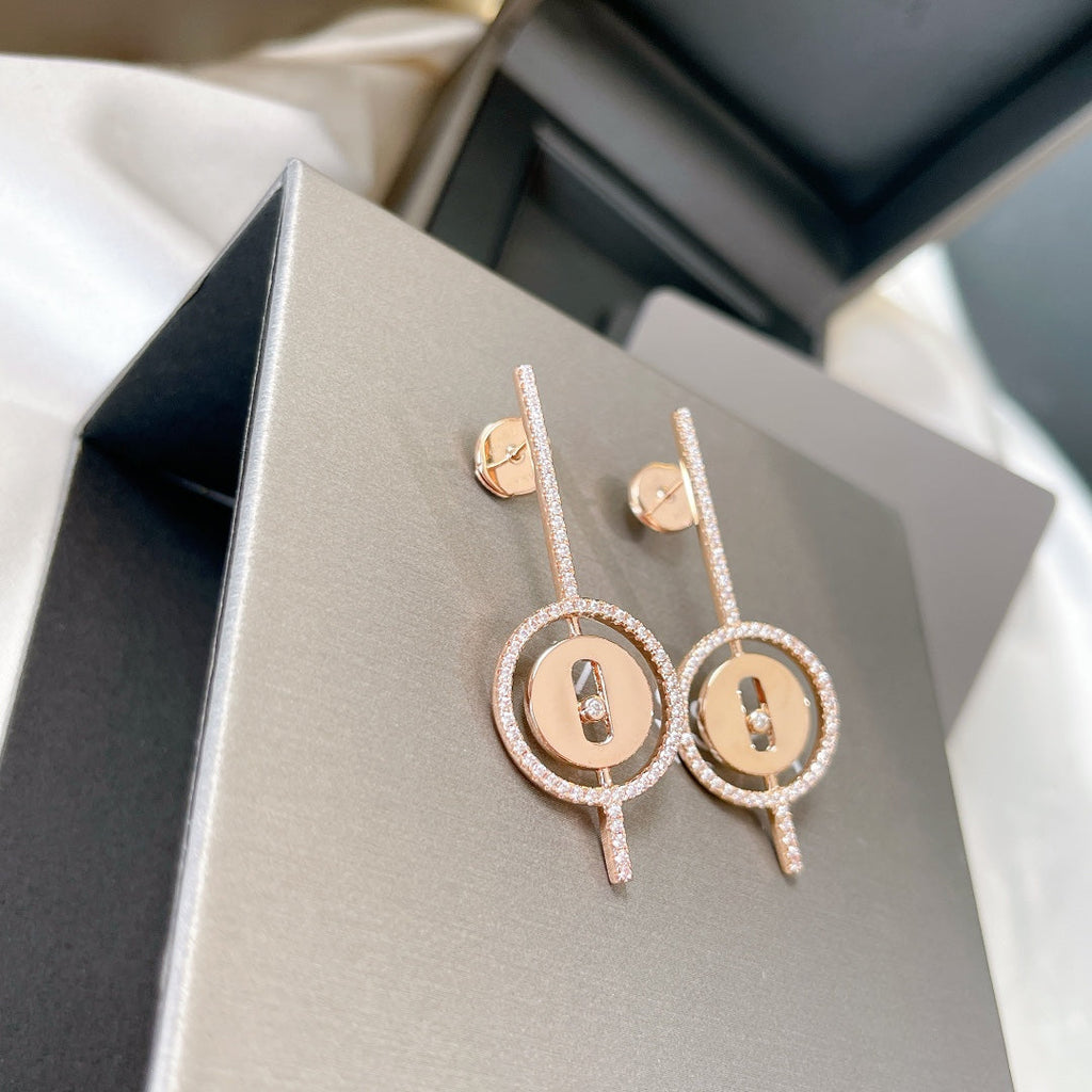 [Loco ]Loco MOVE ARROW PINK GOLD DIAMOND EARRINGS