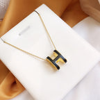 ¡®Loco¡¯HM CLIC BLACK ENAMEL GOLD NECKLACE