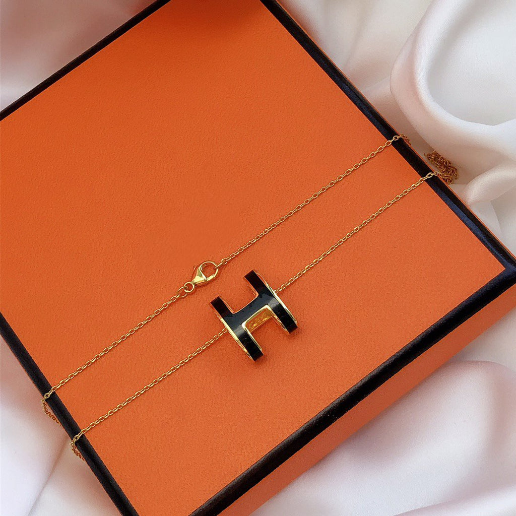 ¡®Loco¡¯HM CLIC BLACK ENAMEL GOLD NECKLACE