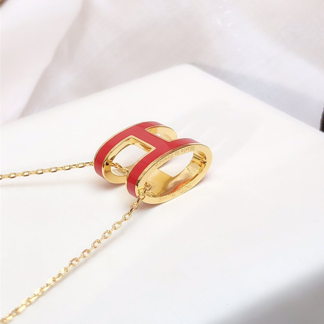 ¡®Loco¡¯HM CLIC RED ENAMEL GOLD NECKLACE